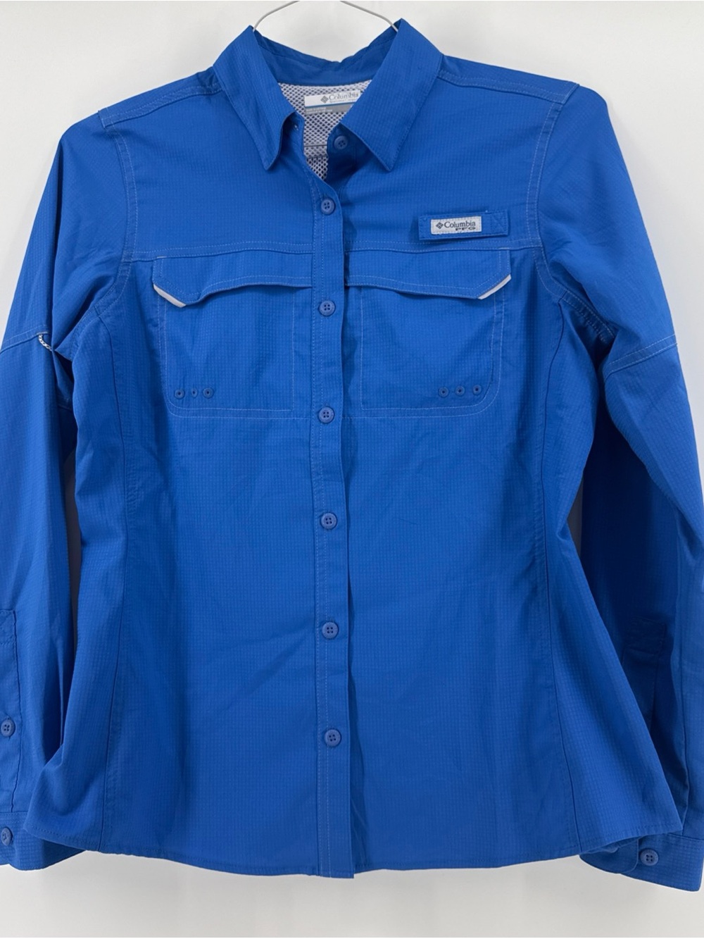 Women’s Columbia PFG long Sleeve Blue Omni-shade Fishing Shirt SZ S/P